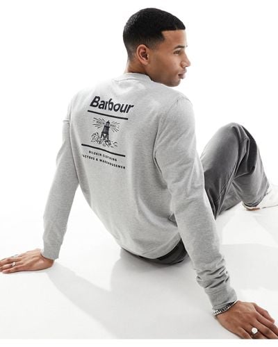 Barbour Sweat-shirt avec logo au dos - chiné - Gris