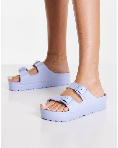 ASOS Fawn Flatform Jelly Mules - Blue