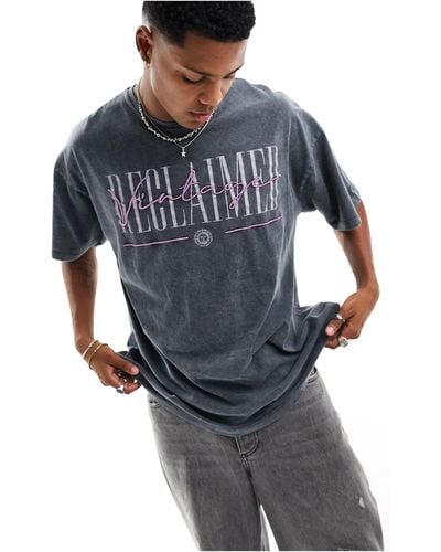 Reclaimed (vintage) – verwaschenes oversize-t-shirt mit logo - Grau