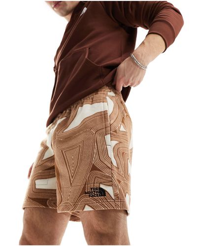 The North Face Pantalones cortos marrones con estampado geométrico - Marrón