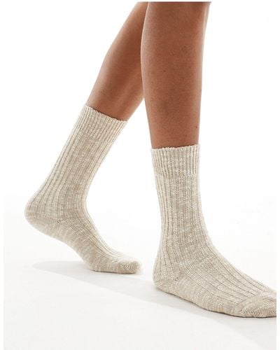 Birkenstock Birkenstoc Slub Cotton Womens Socks - Natural
