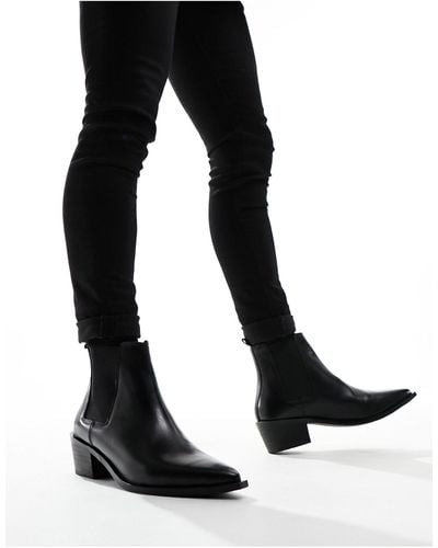 Red Tape Heeled Chelsea Western Boots - Black