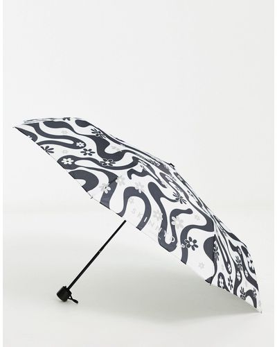 Skinnydip London Paraplu Met Kronkelende Bloemenprint - Metallic