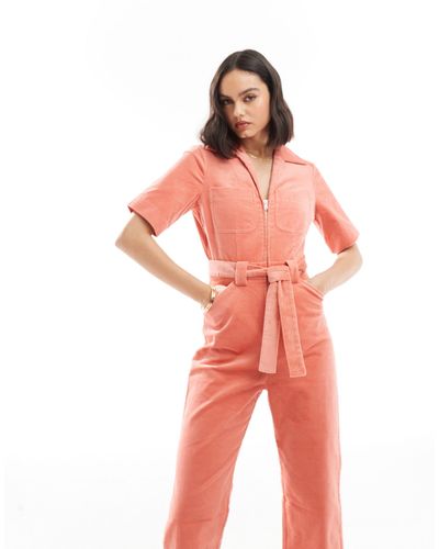 & Other Stories Belted Jumpsuit - Red