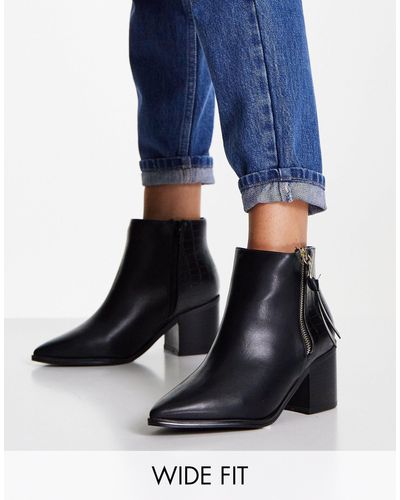 Simply Be Simply be extra wide fit - rosalie - bottines hautes à bout pointu - Bleu
