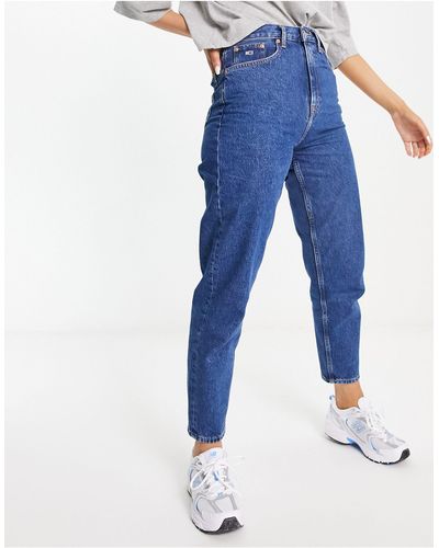 Tommy Hilfiger Mom jeans a vita ultra alta lavaggio medio - Blu