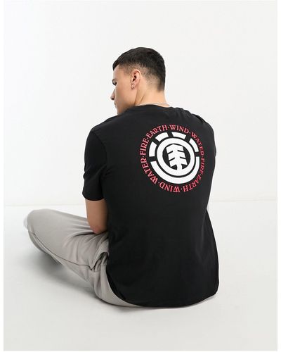Element T-shirt nera con stampa sul retro - Nero