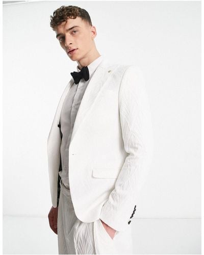 Twisted Tailor Makowski Jacquard Suit Jacket - White