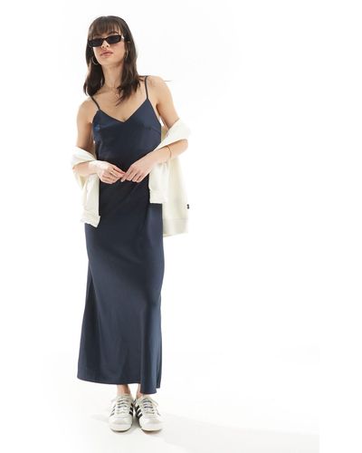 SELECTED Femme Satin Slip Dress - Blue