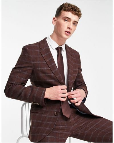 Noak Wool-rich Skinny Suit Jacket - Brown