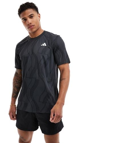 adidas Originals Adidas - tennis club - t-shirt à imprimé graphique - noir - Bleu