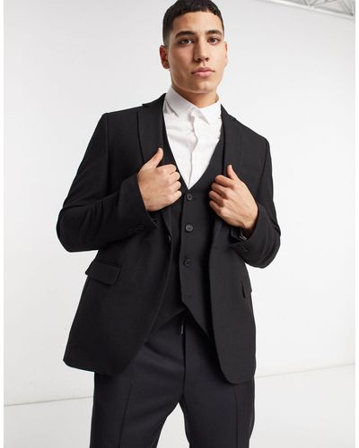 Bolongaro Trevor Plain Skinny Suit Jacket - Black
