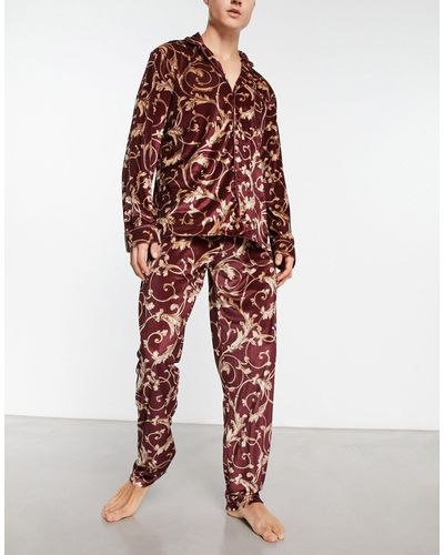 NIGHT Fluwelen Pyjamaset - Rood