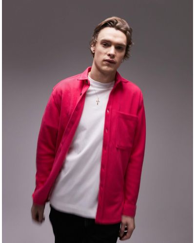 TOPMAN Overhemd Van Poolfleece - Roze