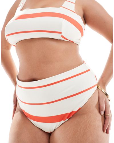 ASOS Asos Design Curve Mia Mix & Match High Leg High Waist Bikini Bottom - White