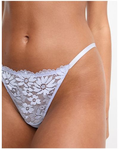 New Look Lace Thong - White