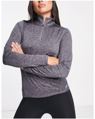 ASOS 4505 Icon Long Sleeve Top With 1/4 Zip - Gray