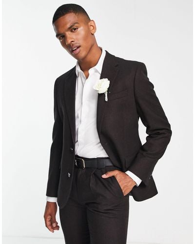 Noak British Lambswool Slim Suit Jacket - Grey