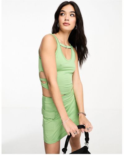 ONLY Cut Out Detail Cropped Top Co-ord - Green