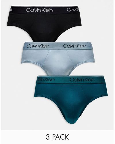 Calvin Klein – 3er-pack slips aus micro-stretch - Blau