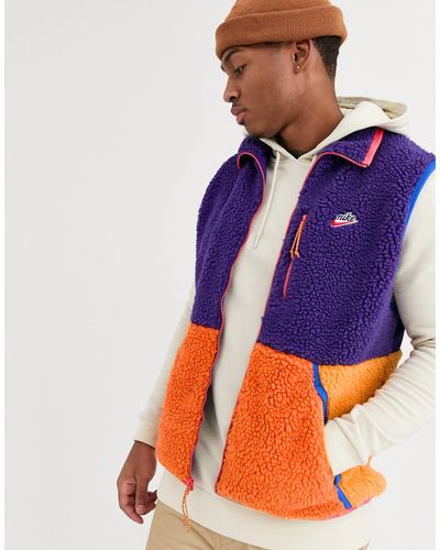 Nike Gilet d'hiver en polaire - et orange - Violet