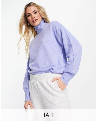 Pieces Roll Neck Sweater - Blue