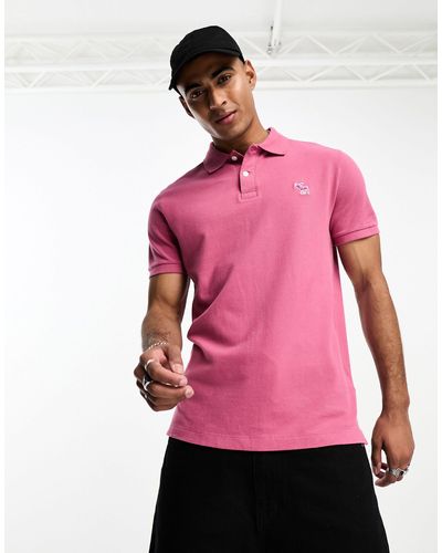 Abercrombie & Fitch Poloshirt Met 3d-logo - Roze