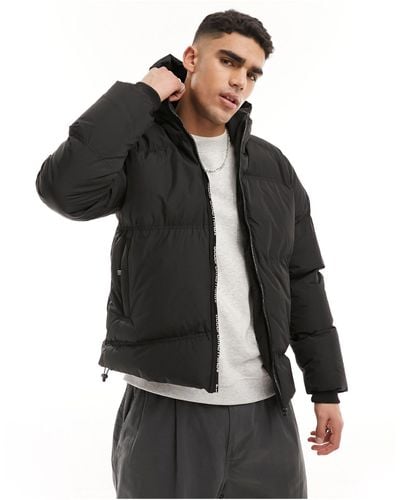 Good For Nothing Puffer Jacket With Hood - Gray