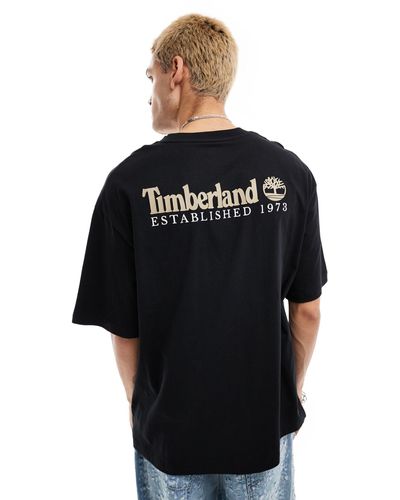 Timberland Camiseta negra extragrande con estampado grande - Negro