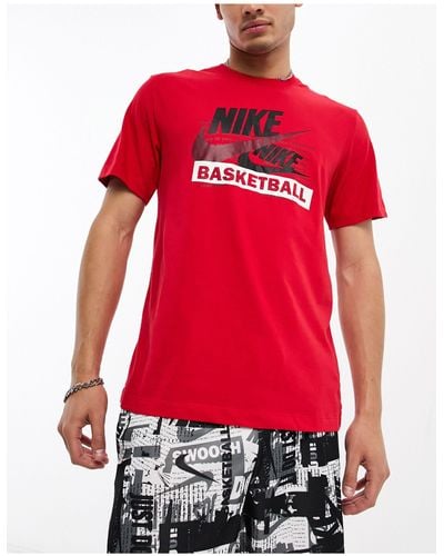 Nike Basketball T-shirt Met Logo - Rood
