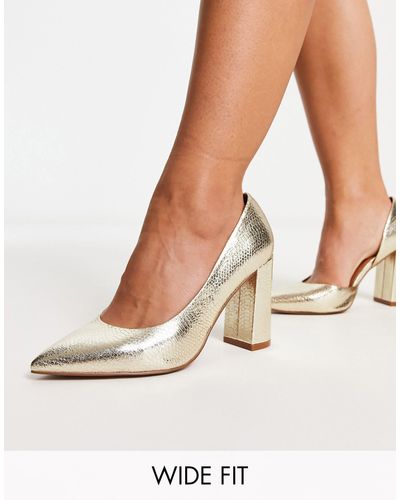 ASOS Wide Fit Winston D'orsay High Heeled Shoes - Natural