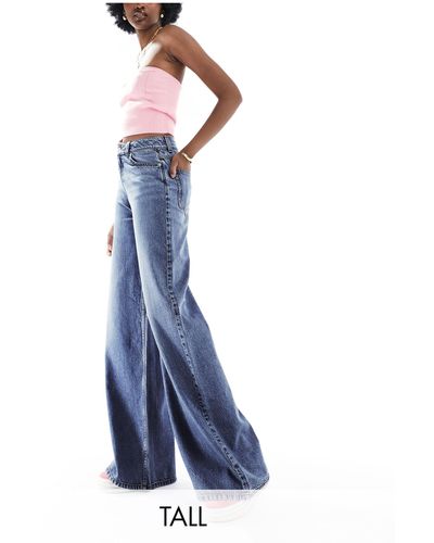 ASOS Asos design tall - jeans morbidi a fondo ampio medio - Blu