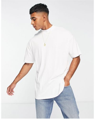 New Look T-shirt oversize à col montant - blanc