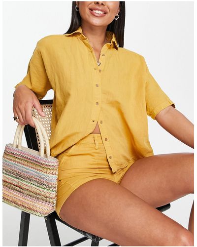 Rip Curl Rip Curl Summer Palm Co-ord Beach Shirt - Yellow