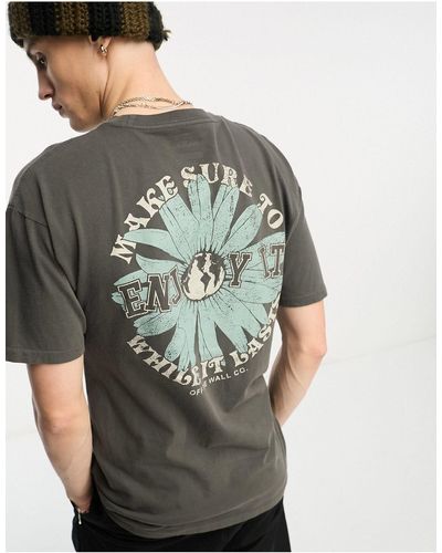 Vans T-shirt grigia con stampa vintage "enjoy it" sul retro - Grigio