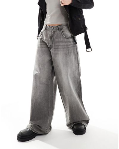 Bershka – extrem weite jeans - Grau