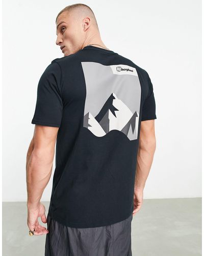 Berghaus Dolomites mtn - t-shirt à imprimé montage au dos - noir - Bleu