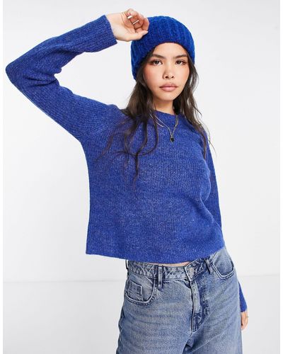 Pieces High Neck Sweater - Blue