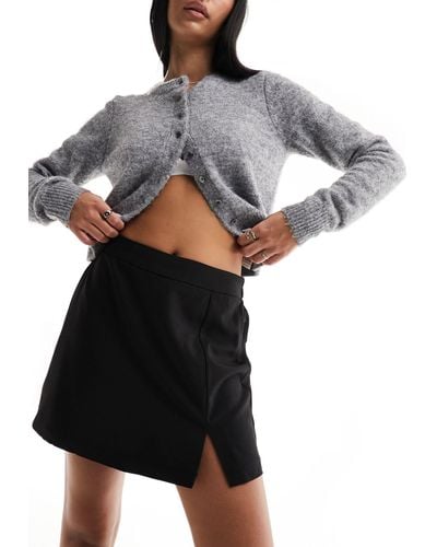 Pieces Tailored High Waisted Skort - Grey
