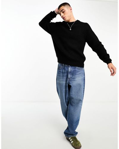 Collusion Knitted Crew Neck Jumper - Blue