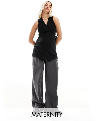 Cotton On Cotton On Maternity Knitted Rib Wrap Singlet - Black
