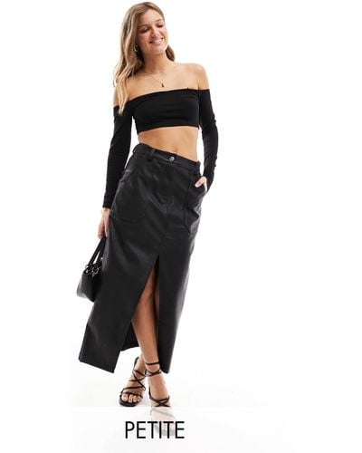 Miss Selfridge Faux Leather Maxi Skirt - Black
