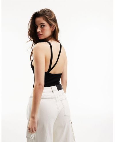 ASOS Asymmetric Strappy Back Bodysuit - White