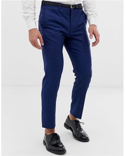 Jack & Jones Premium Slim Fit Stretch Suit Trousers - Blue