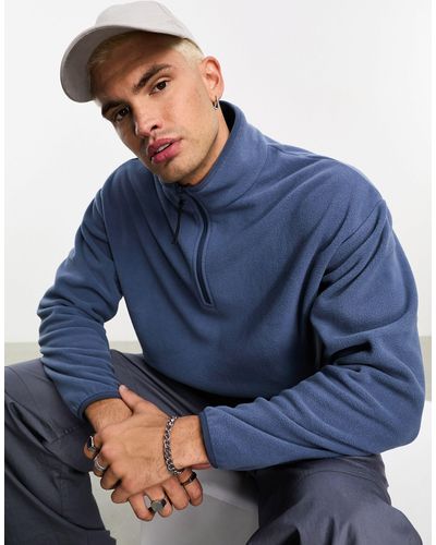 ASOS – oversize-sweatshirt aus polar-fleece - Blau