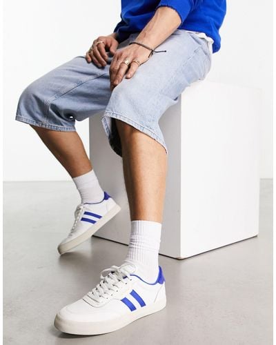 Polo Ralph Lauren Court vulc - baskets en cuir à logo et bandes - et bleu