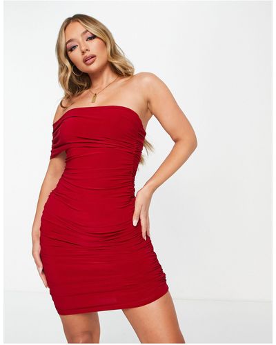 Trendyol Wrap Shoulder Mini Dress - Red