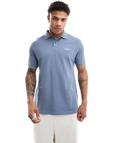 Barbour Rider Tipped Polo Shirt - Blue