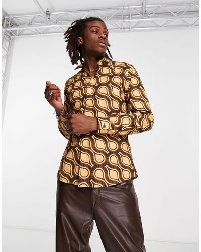 Twisted Tailor Dembele - Overhemd Met Print - Naturel