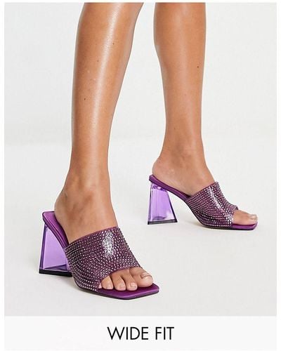 TOPSHOP Wide fit – royal – mules - Pink